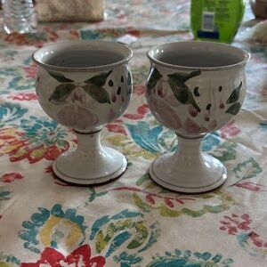 Floral Ceramic Goblets